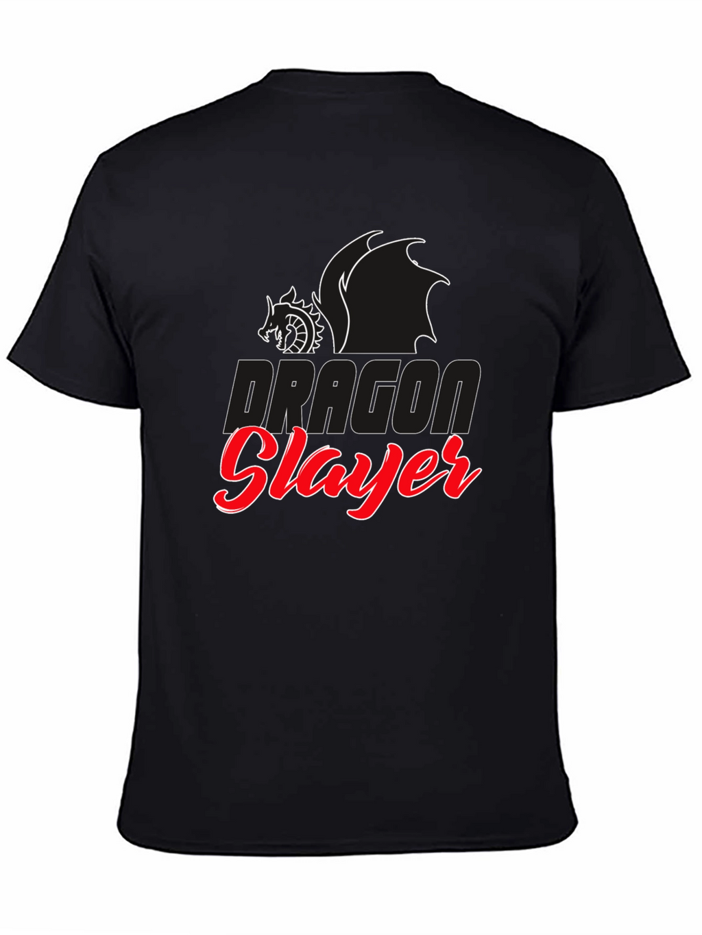 Dragon Slayer Graphic Tee - Black Cotton T-Shirt
