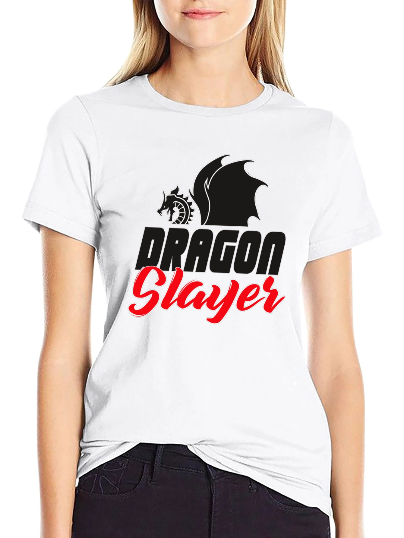Dragon Slayer Graphic Tee - Black Cotton T-Shirt