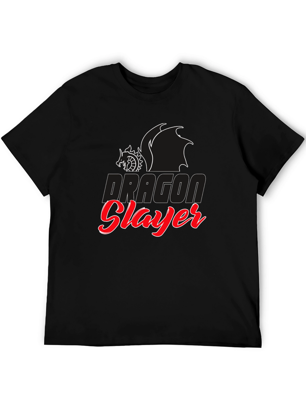 Dragon Slayer Graphic Tee - Black Cotton T-Shirt