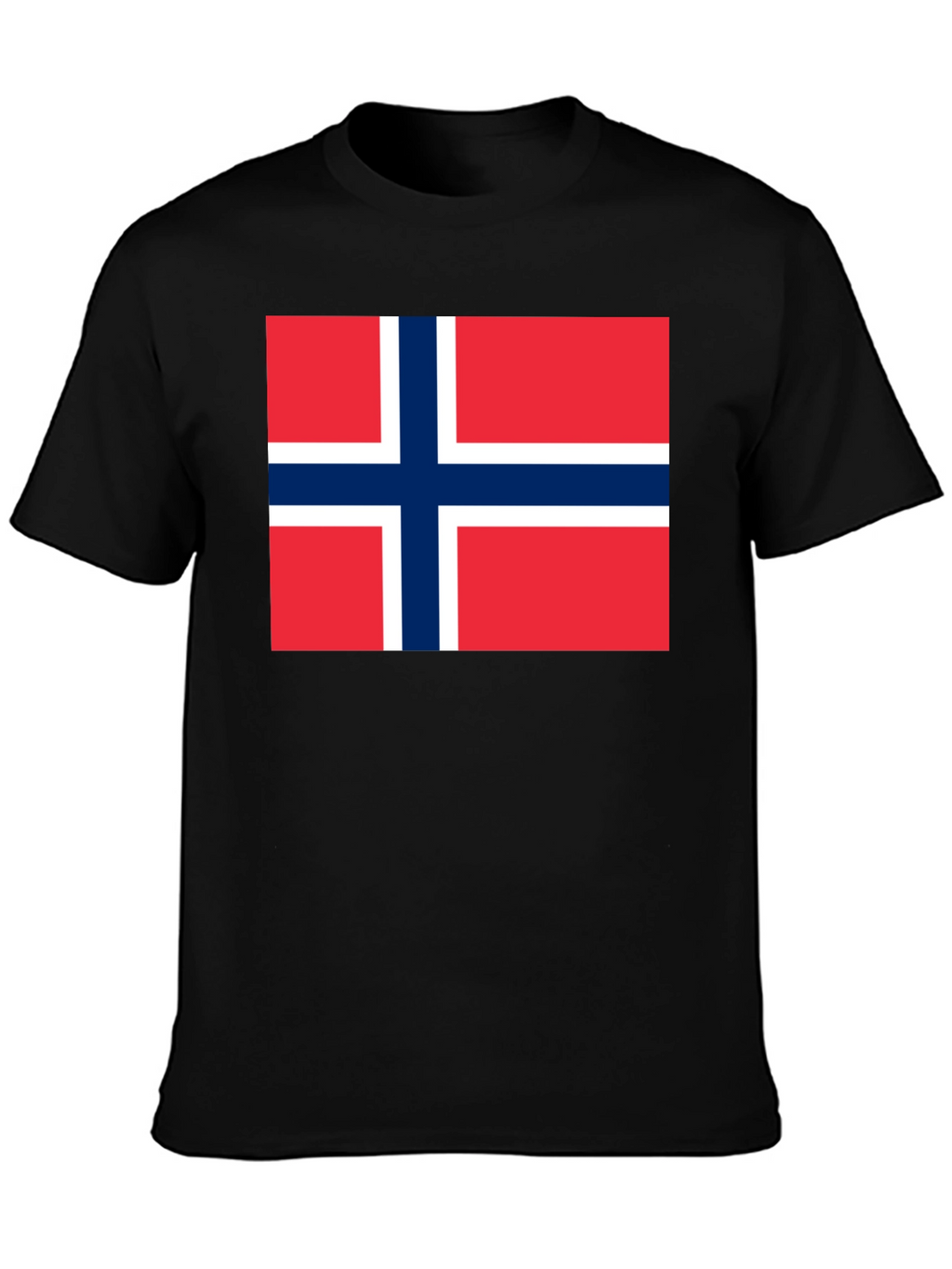 Norway Flag T-Shirt - Black Cotton Tee