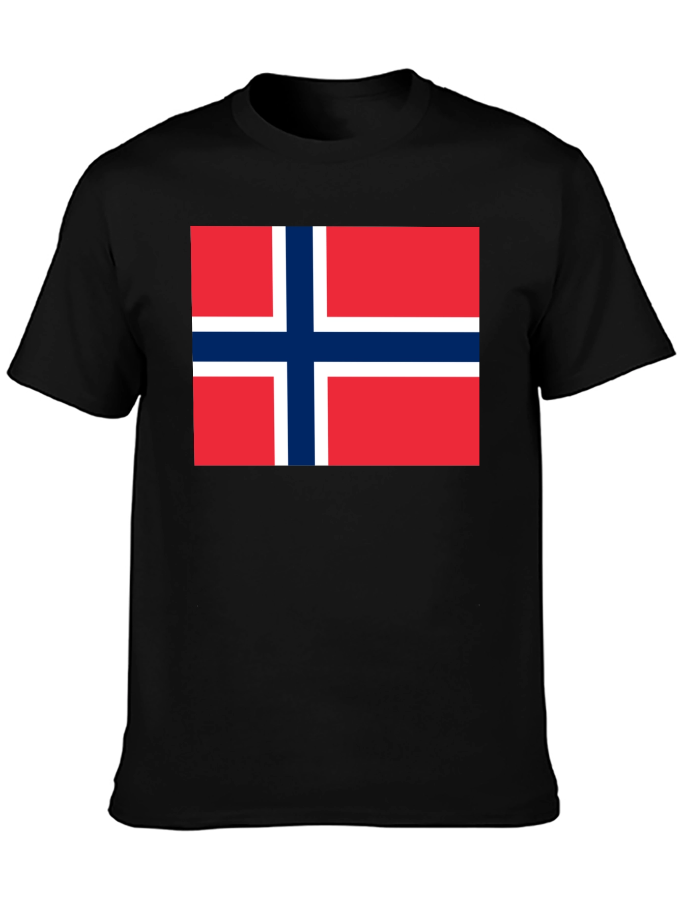 Norway Flag T-Shirt - Black Cotton Tee