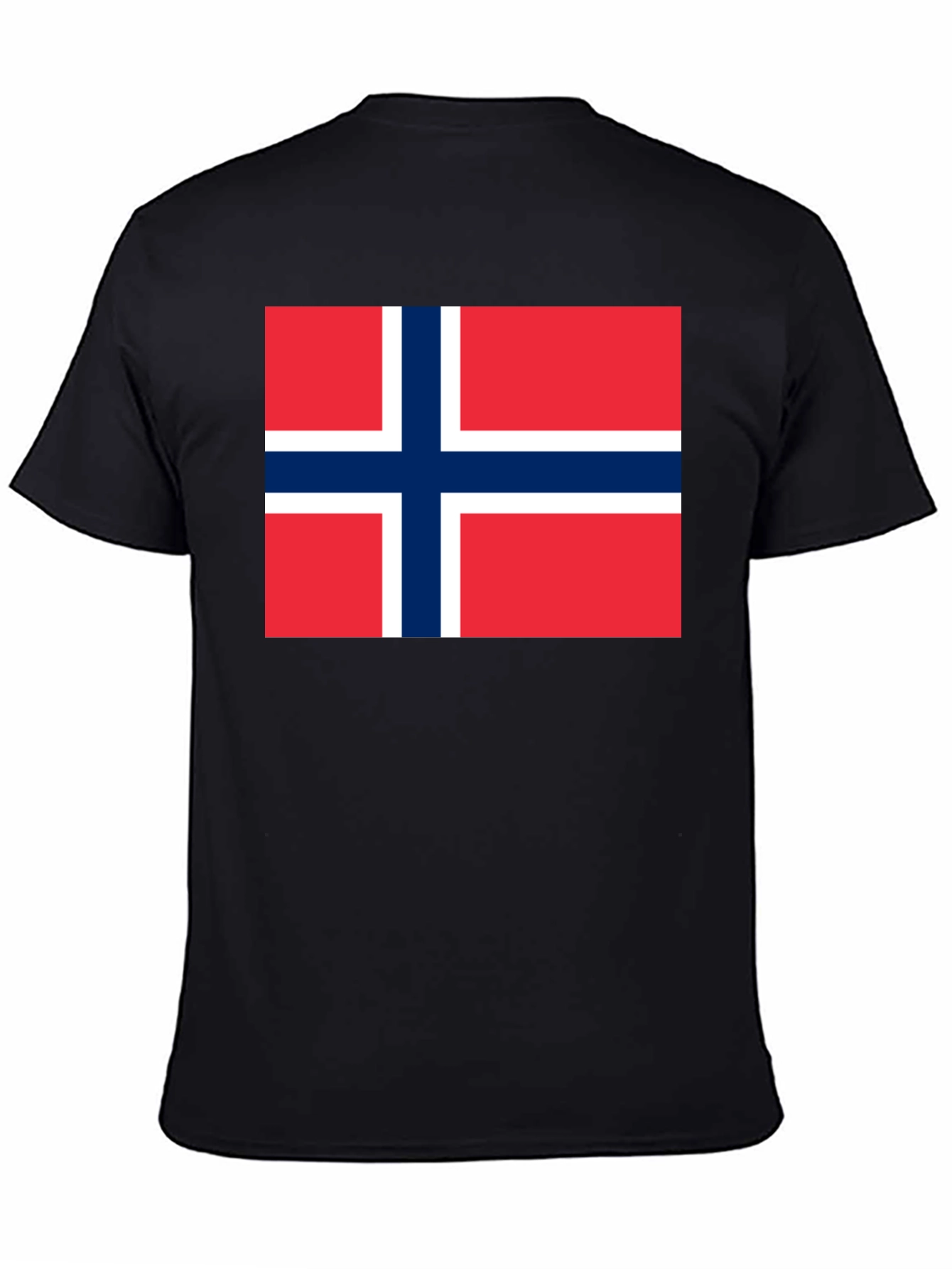 Norway Flag T-Shirt - Black Cotton Tee