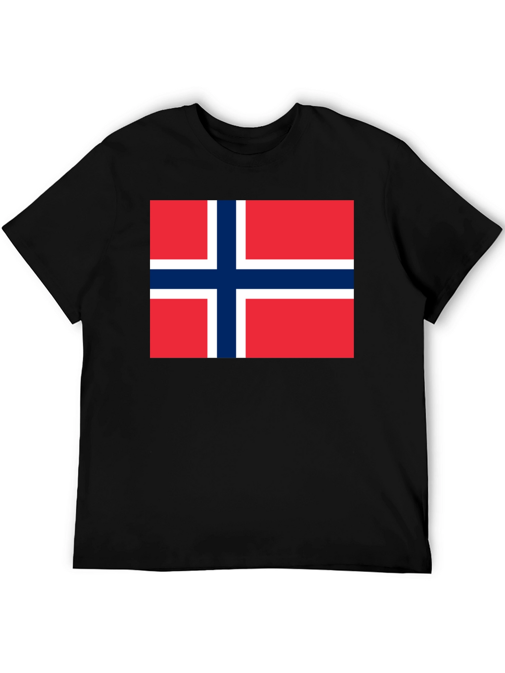 Norway Flag T-Shirt - Black Cotton Tee