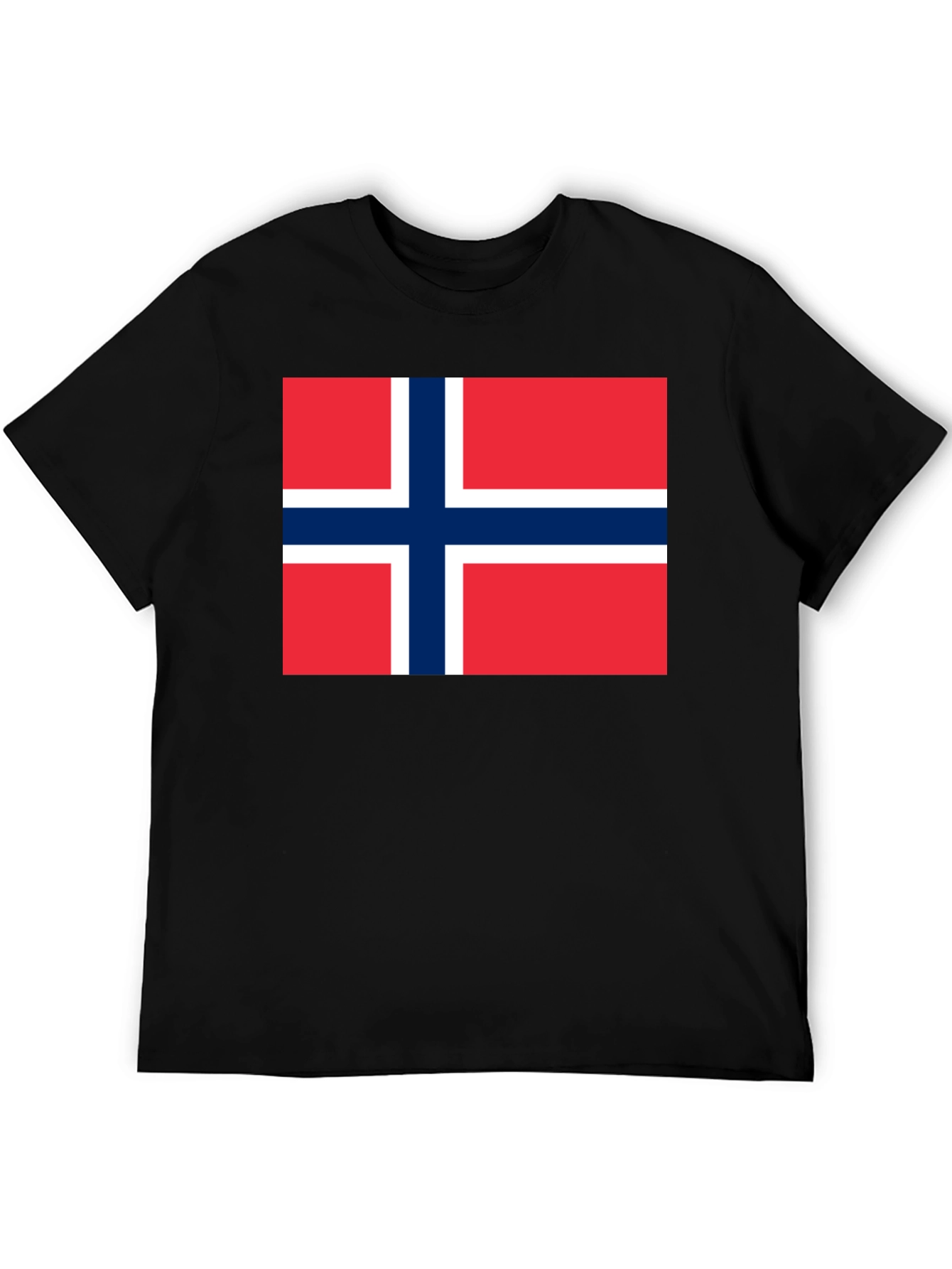 Norway Flag T-Shirt - Black Cotton Tee
