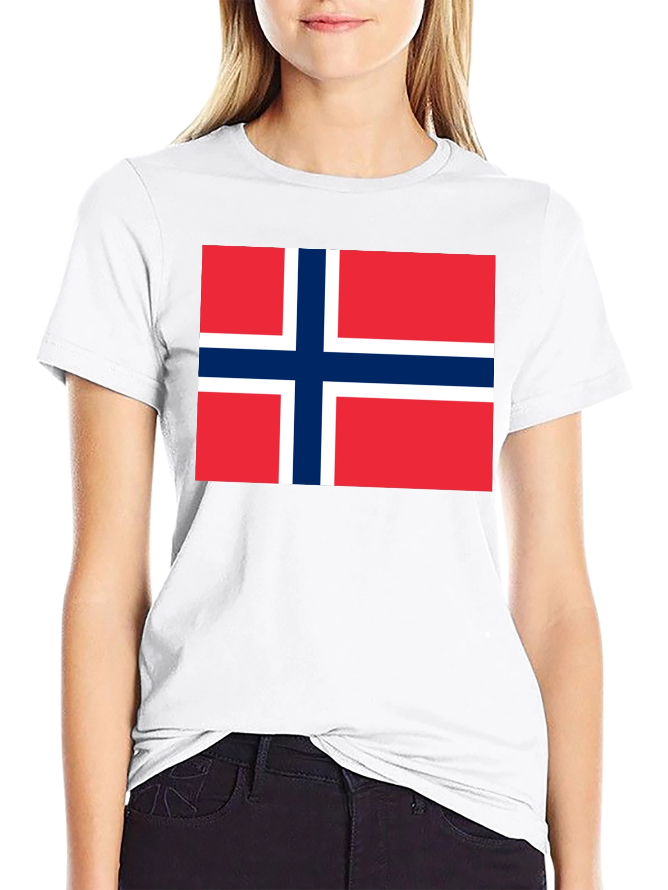 Norway Flag T-Shirt - Black Cotton Tee