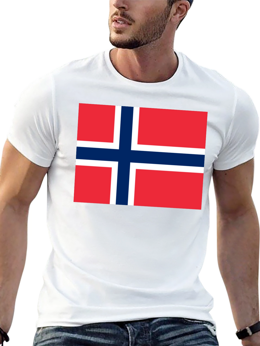 Norway Flag T-Shirt - Black Cotton Tee