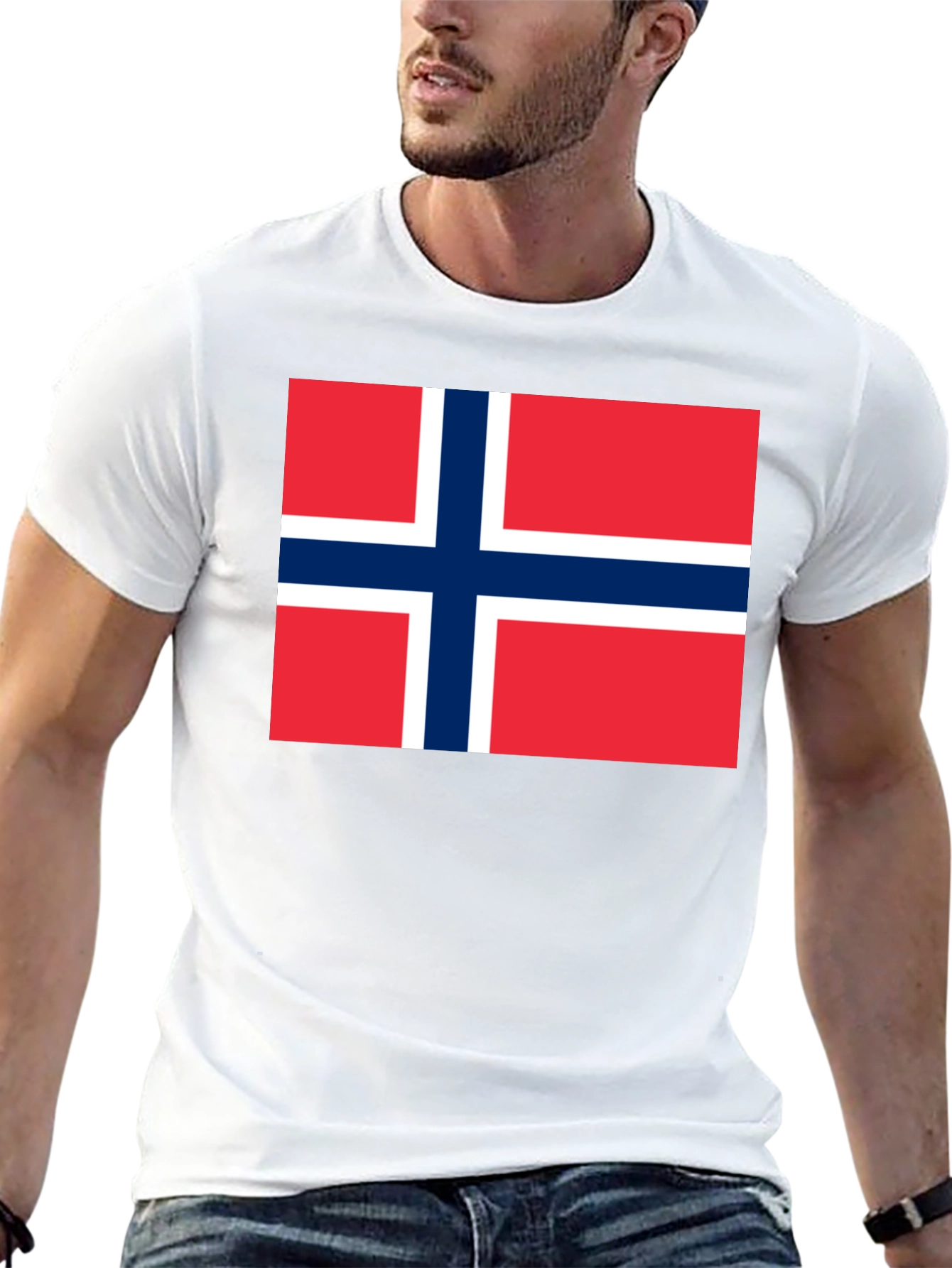 Norway Flag T-Shirt - Black Cotton Tee