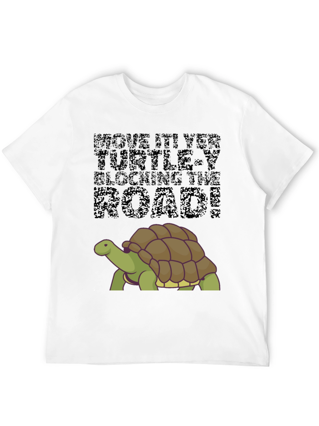 Move It! Turtle Graphic Tee - Black Cotton Blend