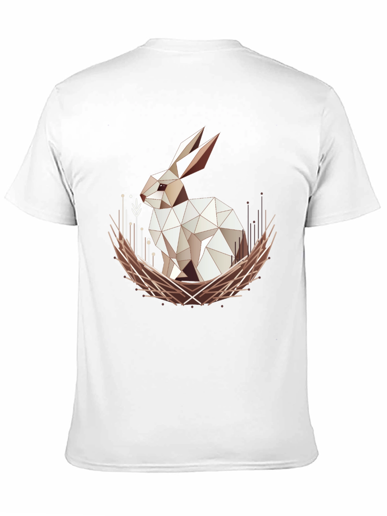 Geometric Rabbit Graphic Tee - Modern Style