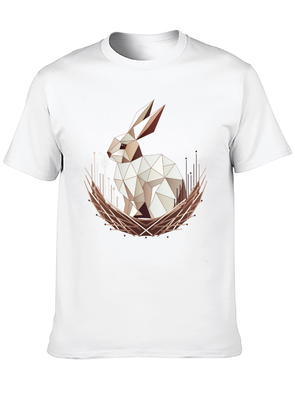 Geometric Rabbit Graphic Tee - Modern Style