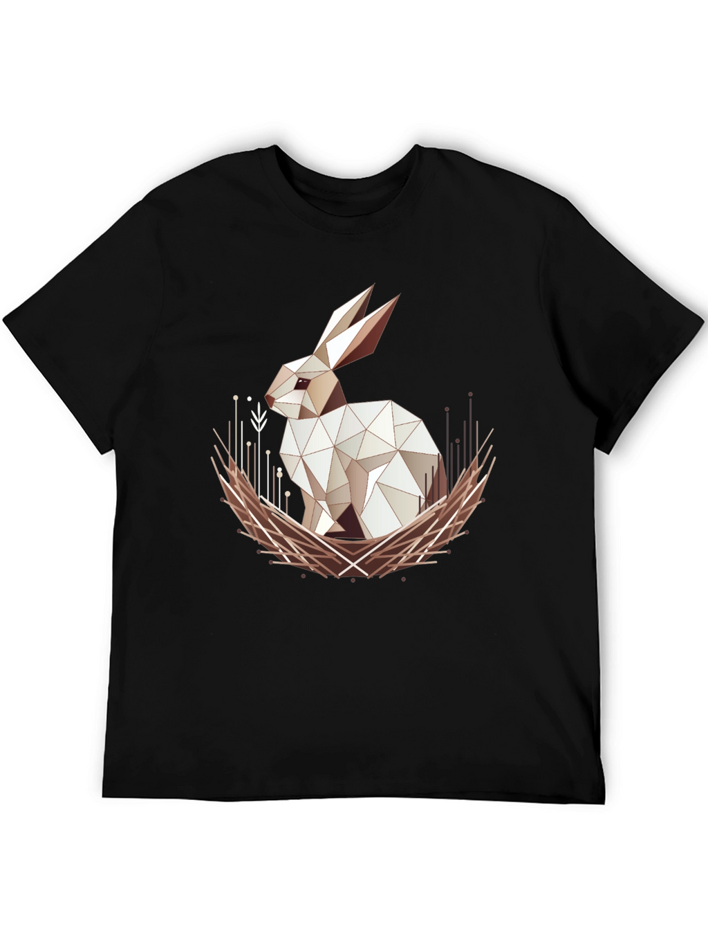 Geometric Rabbit Graphic Tee - Modern Style
