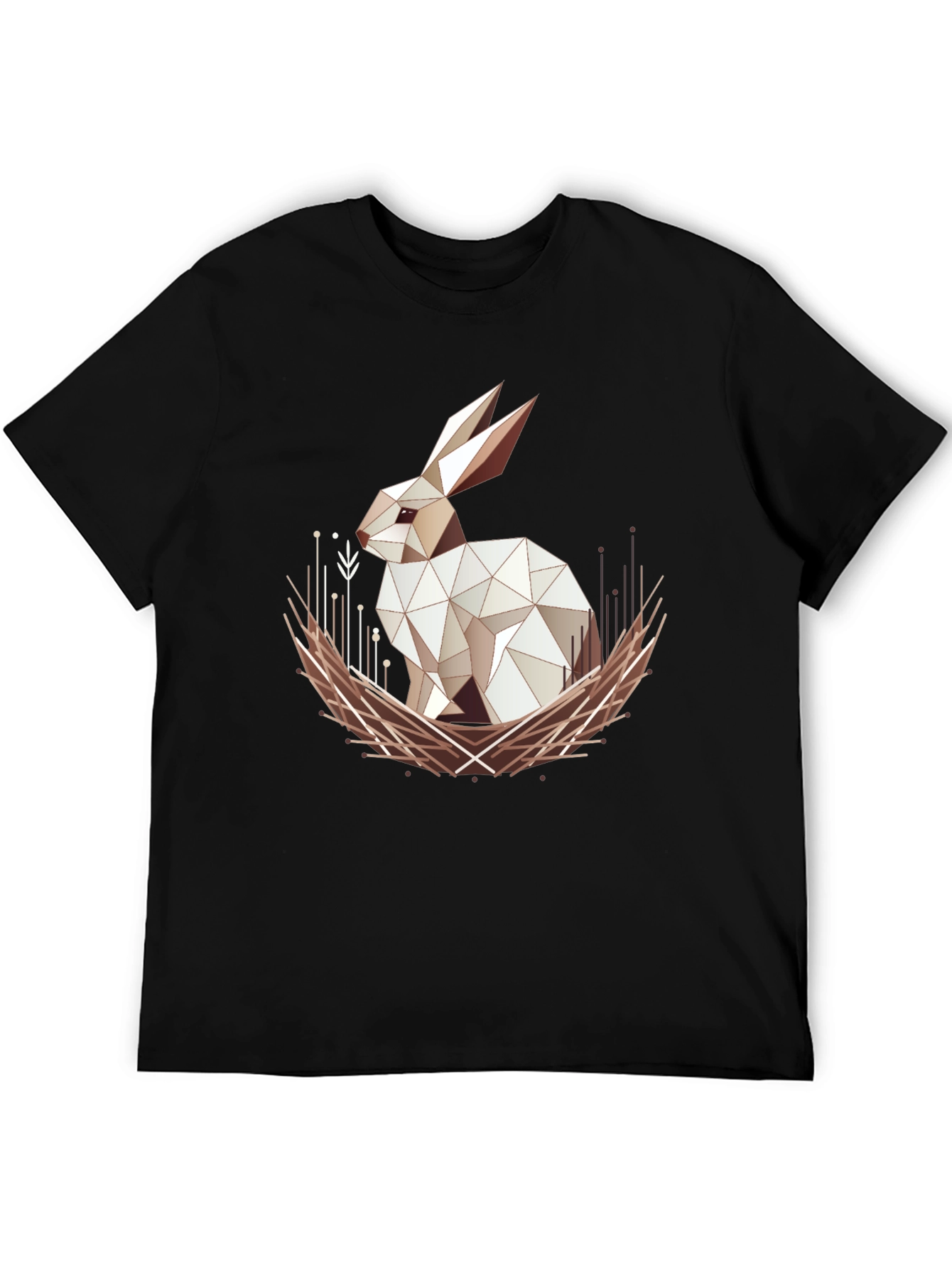 Geometric Rabbit Graphic Tee - Modern Style