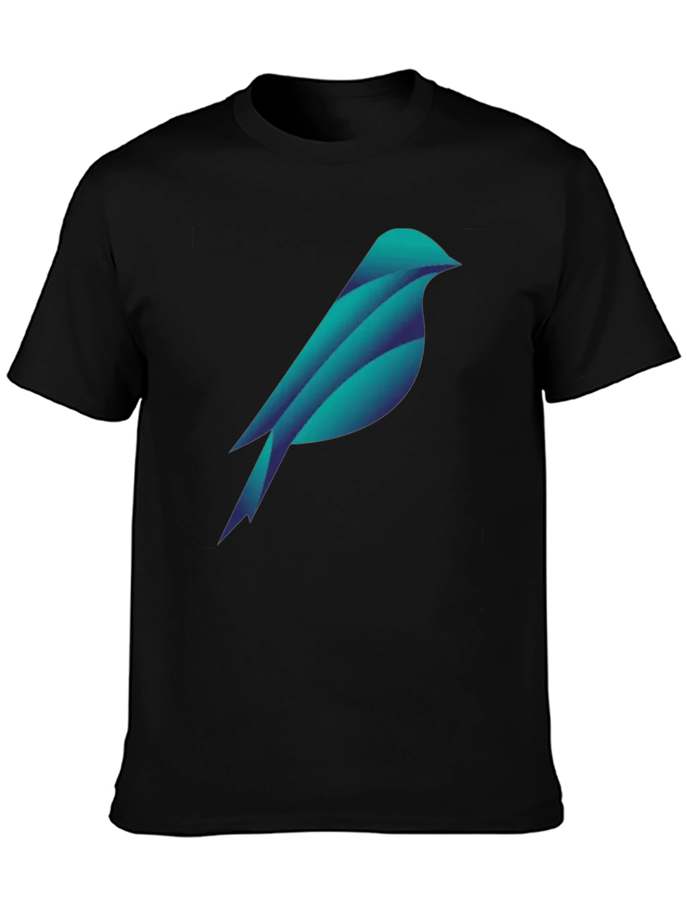 Geometric Bird Graphic Tee - Stylish Black T-Shirt