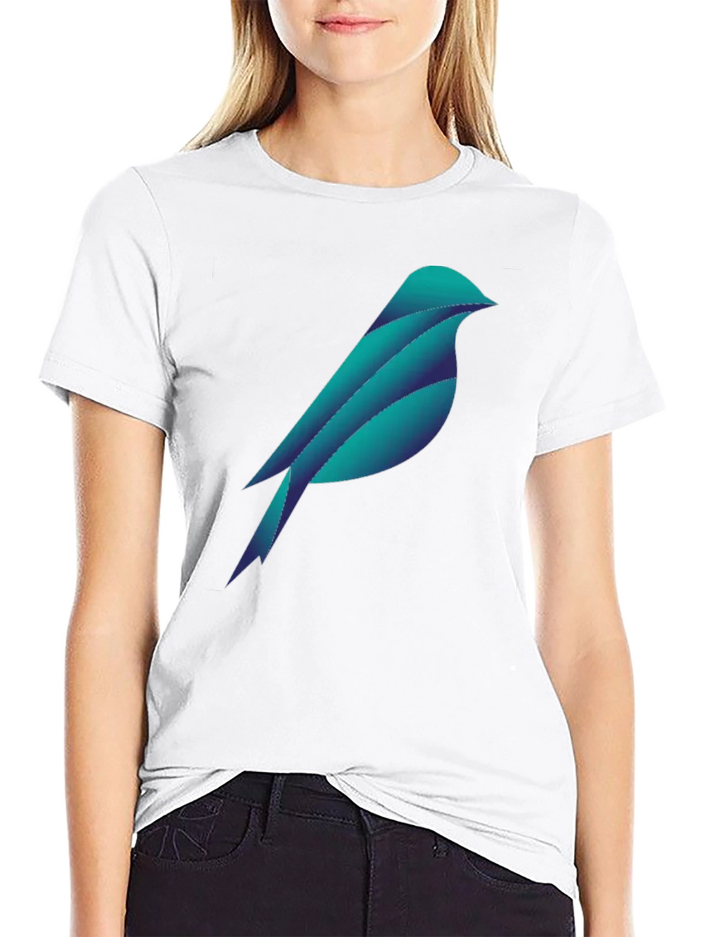 Geometric Bird Graphic Tee - Stylish Black T-Shirt