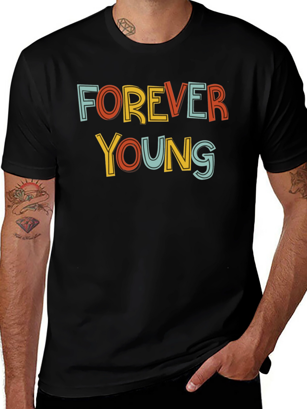 Forever Young Graphic Tee - Retro Style