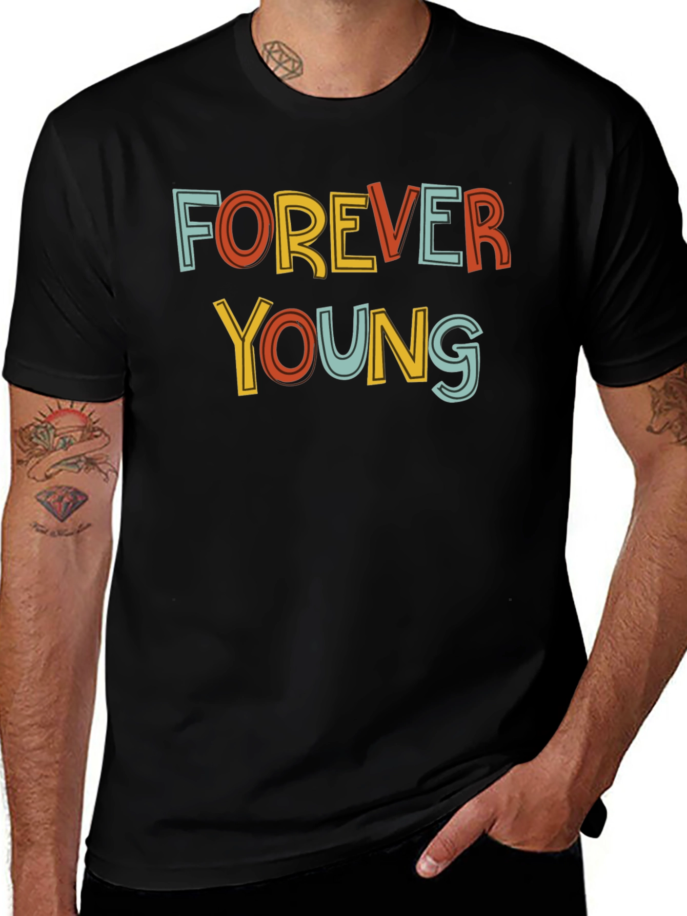 Forever Young Graphic Tee - Retro Style