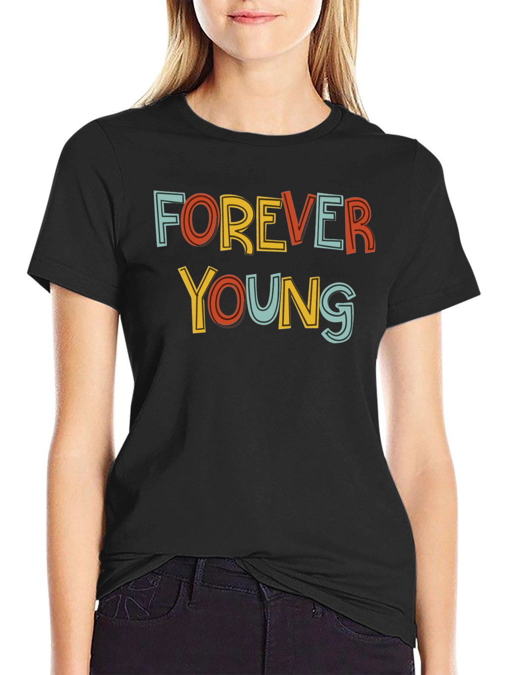 Forever Young Graphic Tee - Retro Style