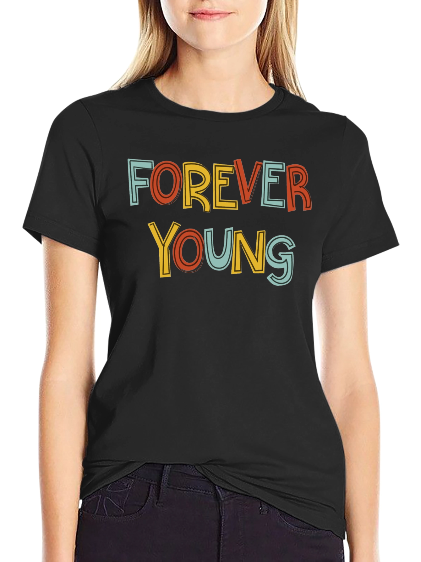 Forever Young Graphic Tee - Retro Style