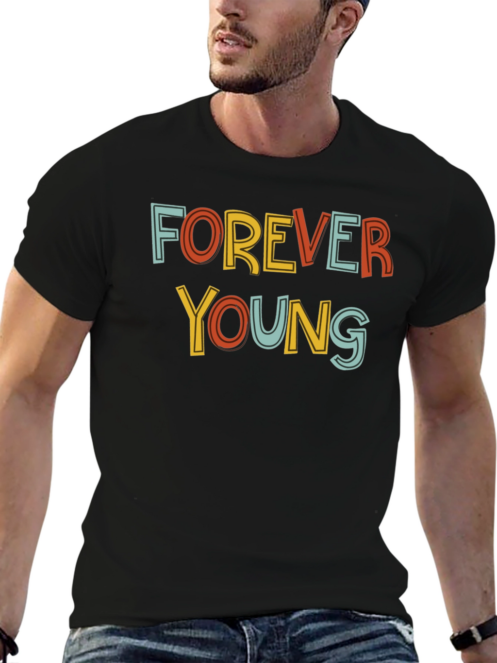 Forever Young Graphic Tee - Retro Style