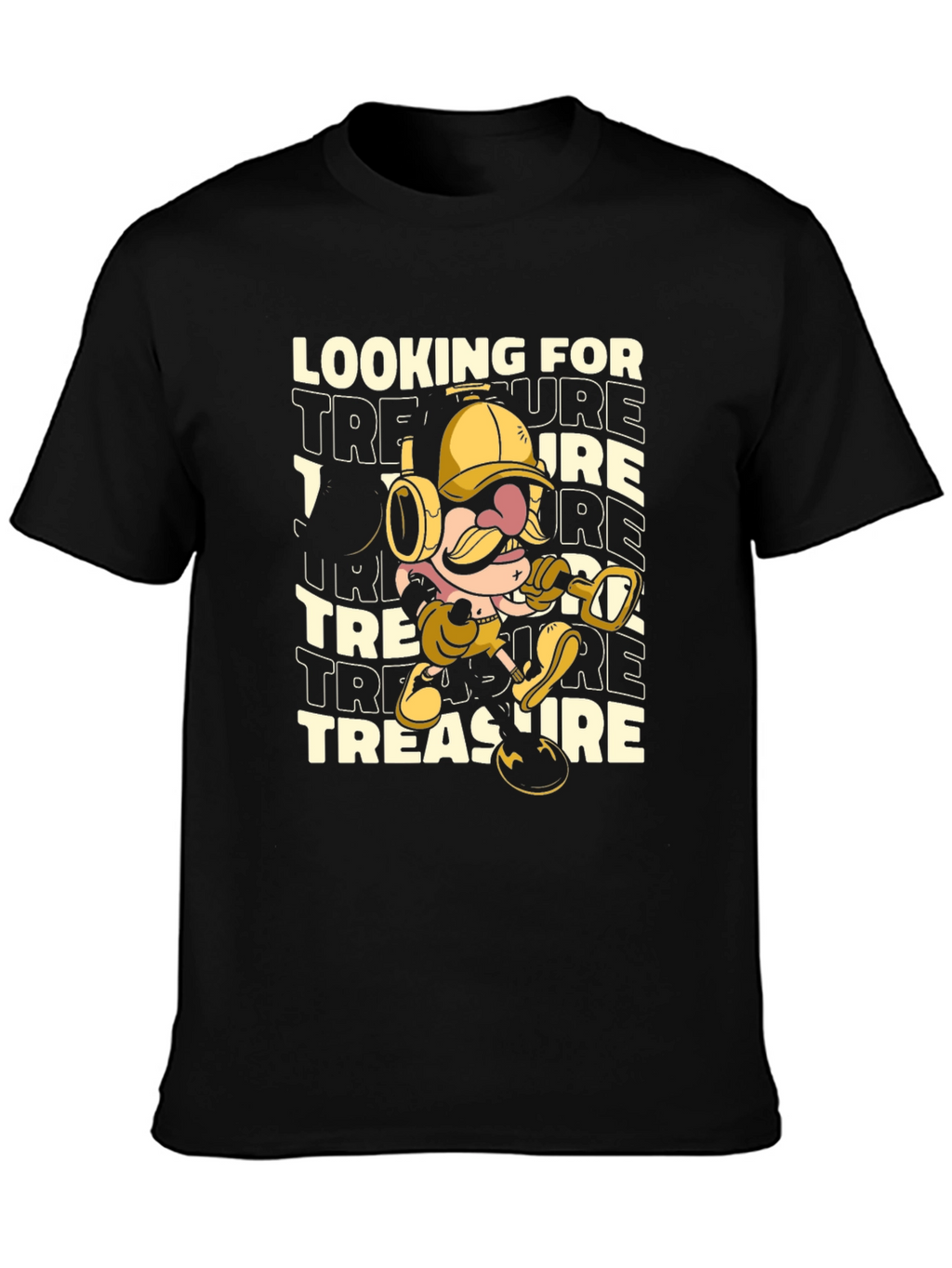 Treasure Hunter Cartoon Graphic T-Shirt