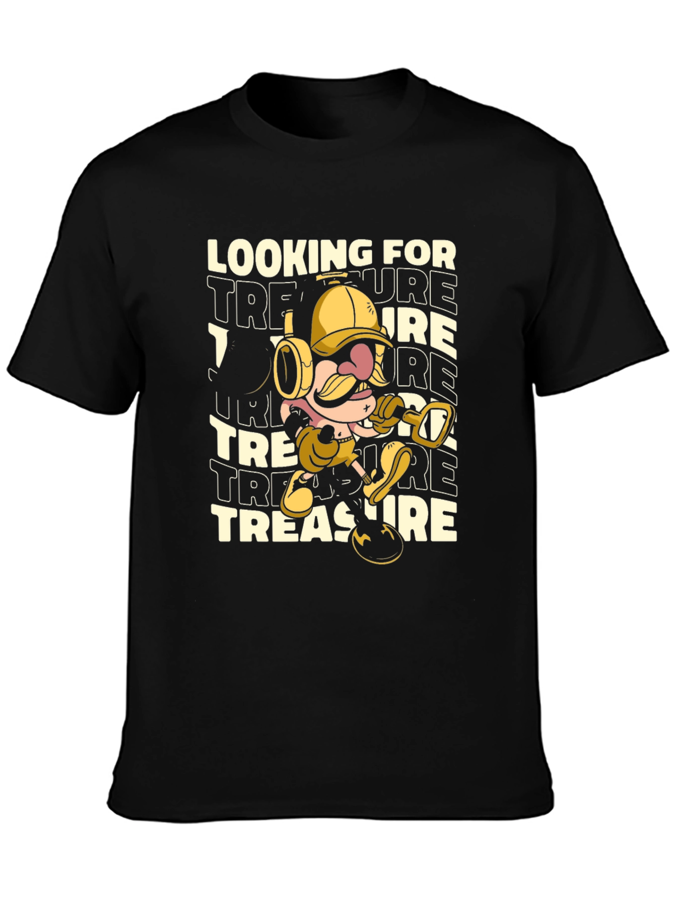 Treasure Hunter Cartoon Graphic T-Shirt
