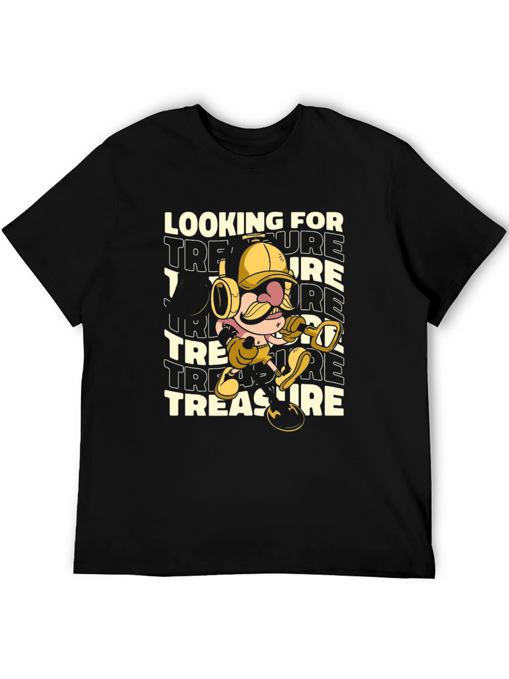 Treasure Hunter Cartoon Graphic T-Shirt