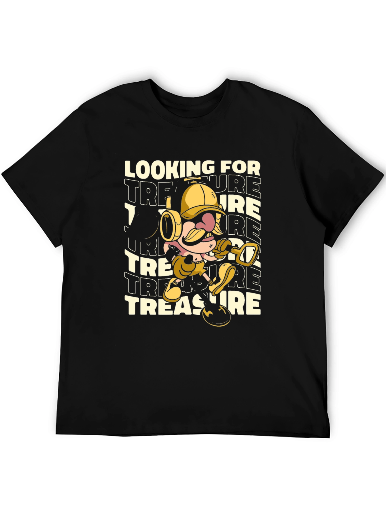 Treasure Hunter Cartoon Graphic T-Shirt