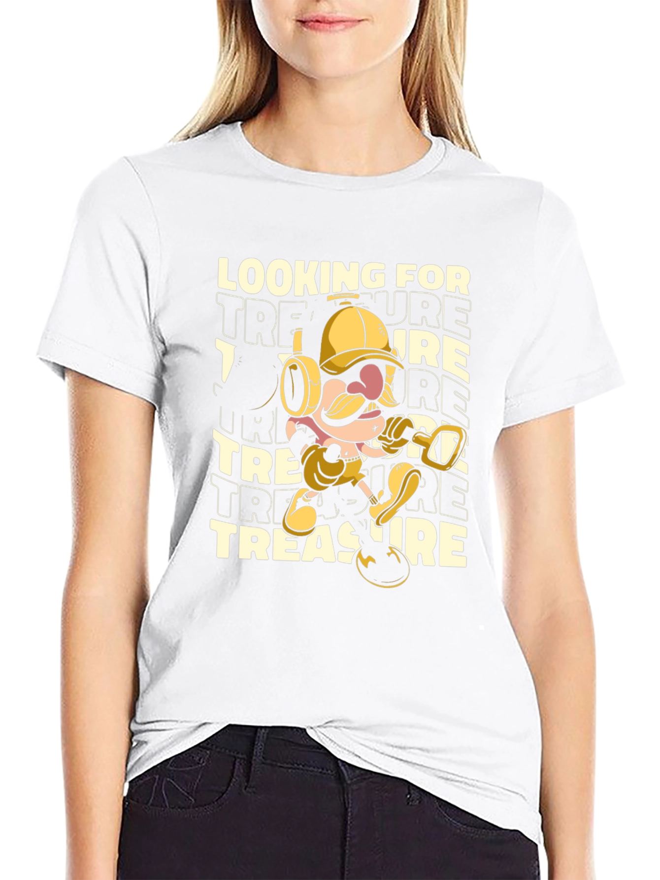 Treasure Hunter Cartoon Graphic T-Shirt
