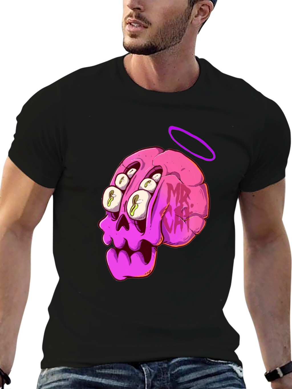 Skull Brain Graphic Tee - Unique Art T-Shirt