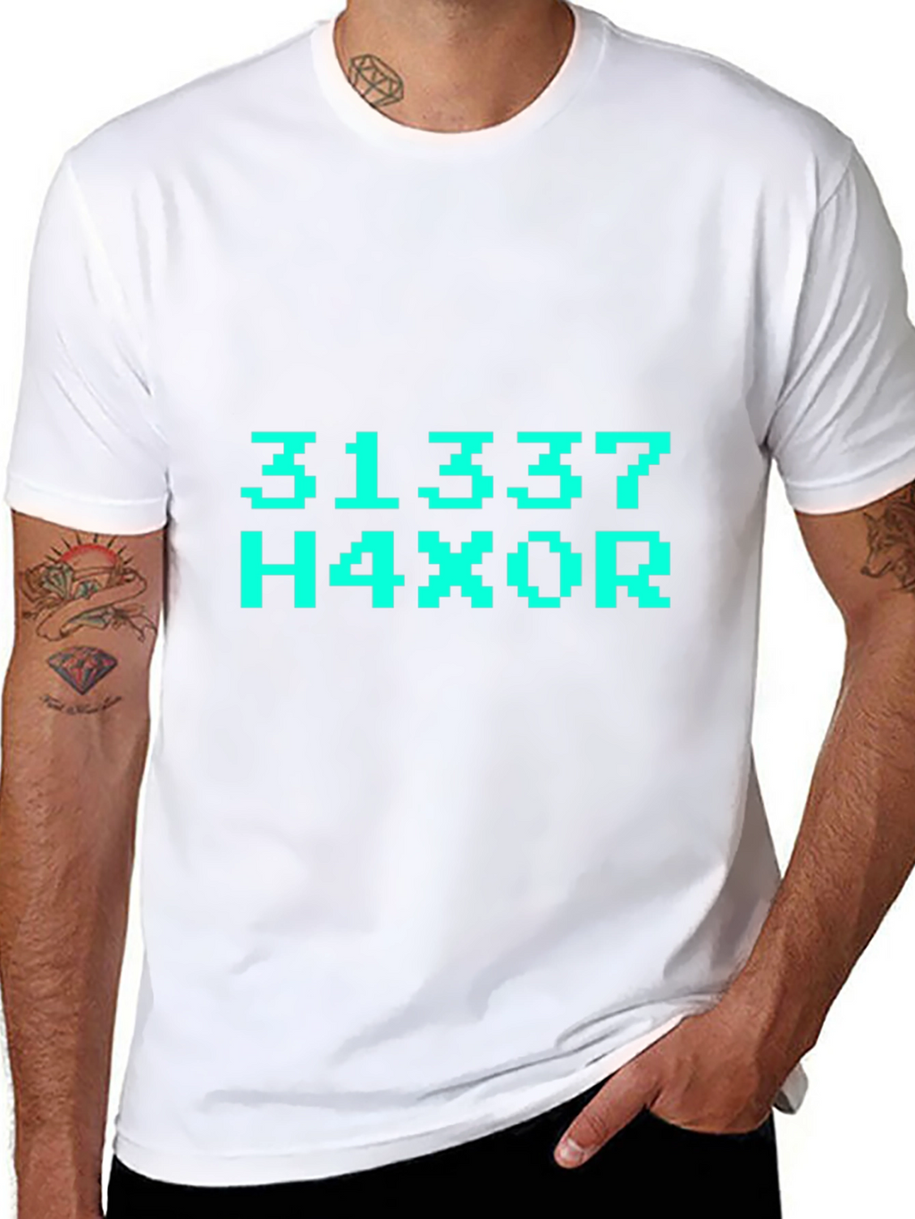 31337 H4X0R T-Shirt - Black Graphic Tee