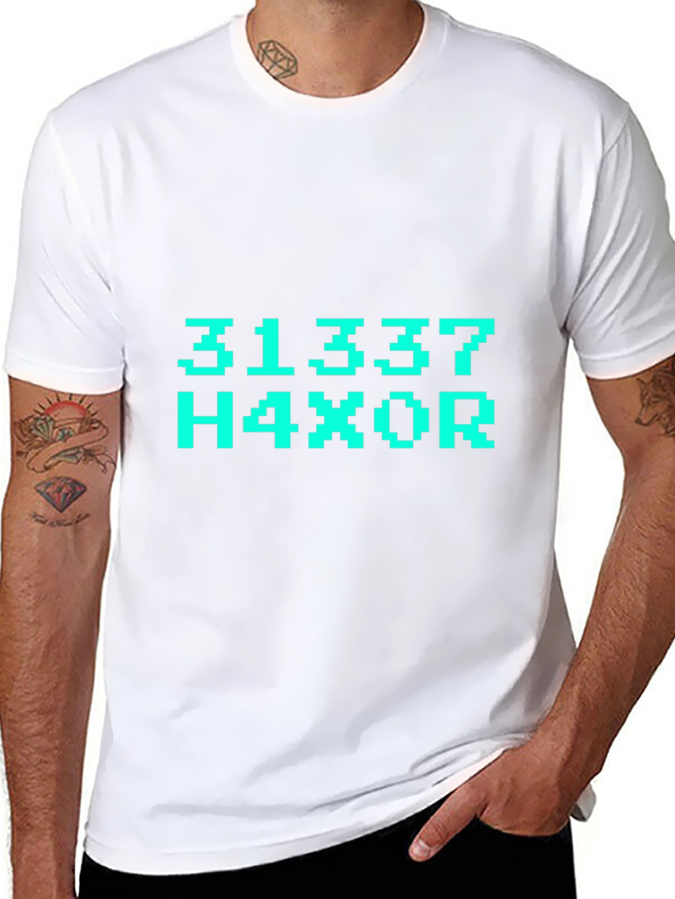 31337 H4X0R T-Shirt - Black Graphic Tee