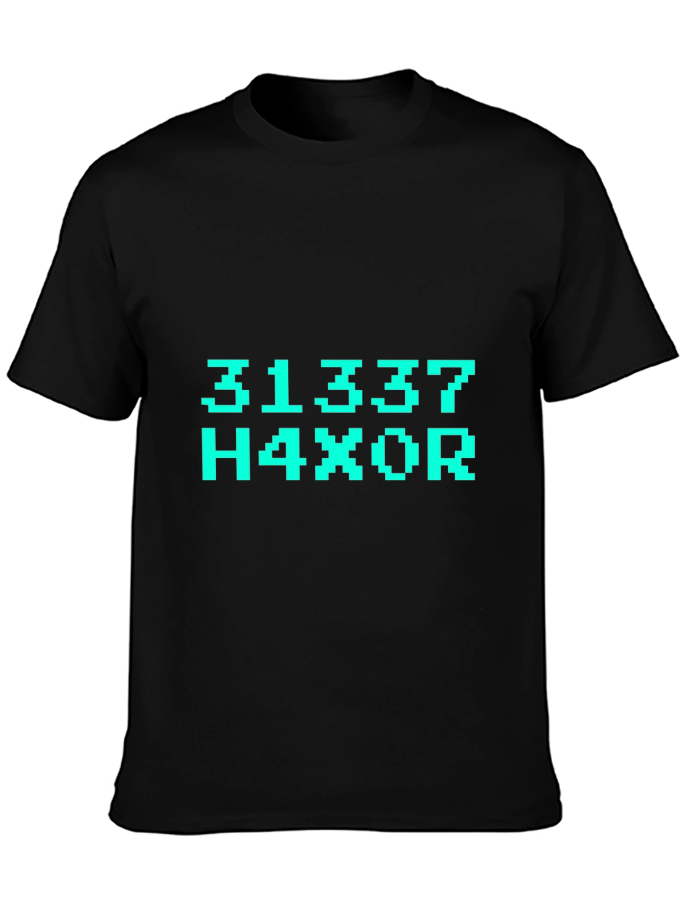 31337 H4X0R T-Shirt - Black Graphic Tee