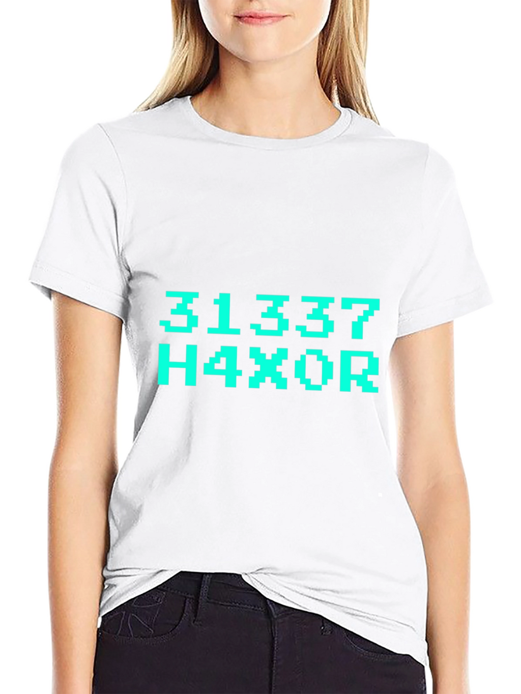 31337 H4X0R T-Shirt - Black Graphic Tee