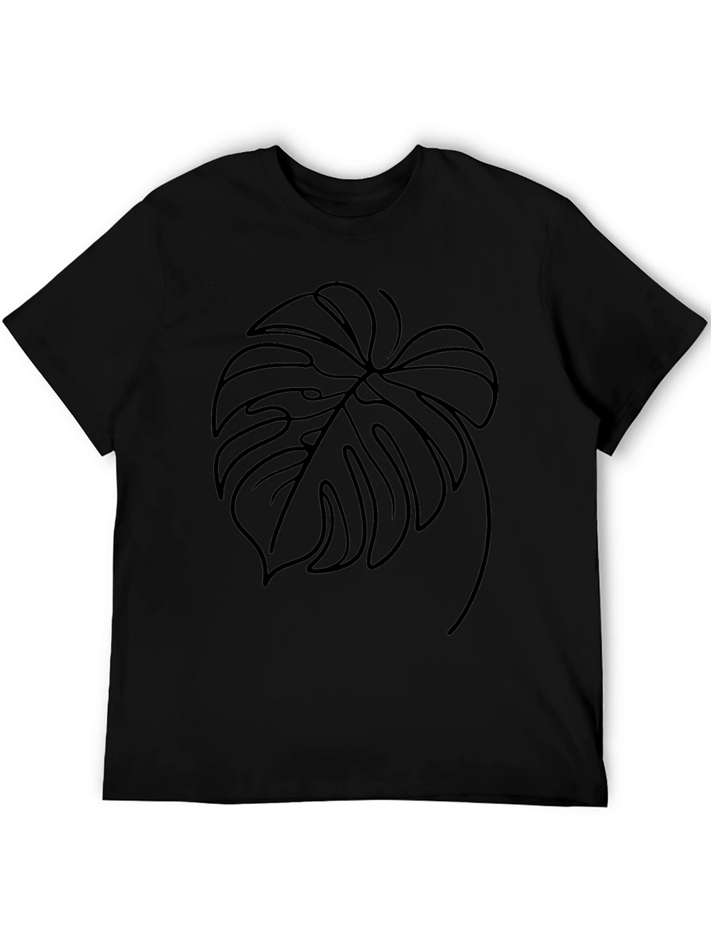 Black Monstera Leaf Graphic Tee