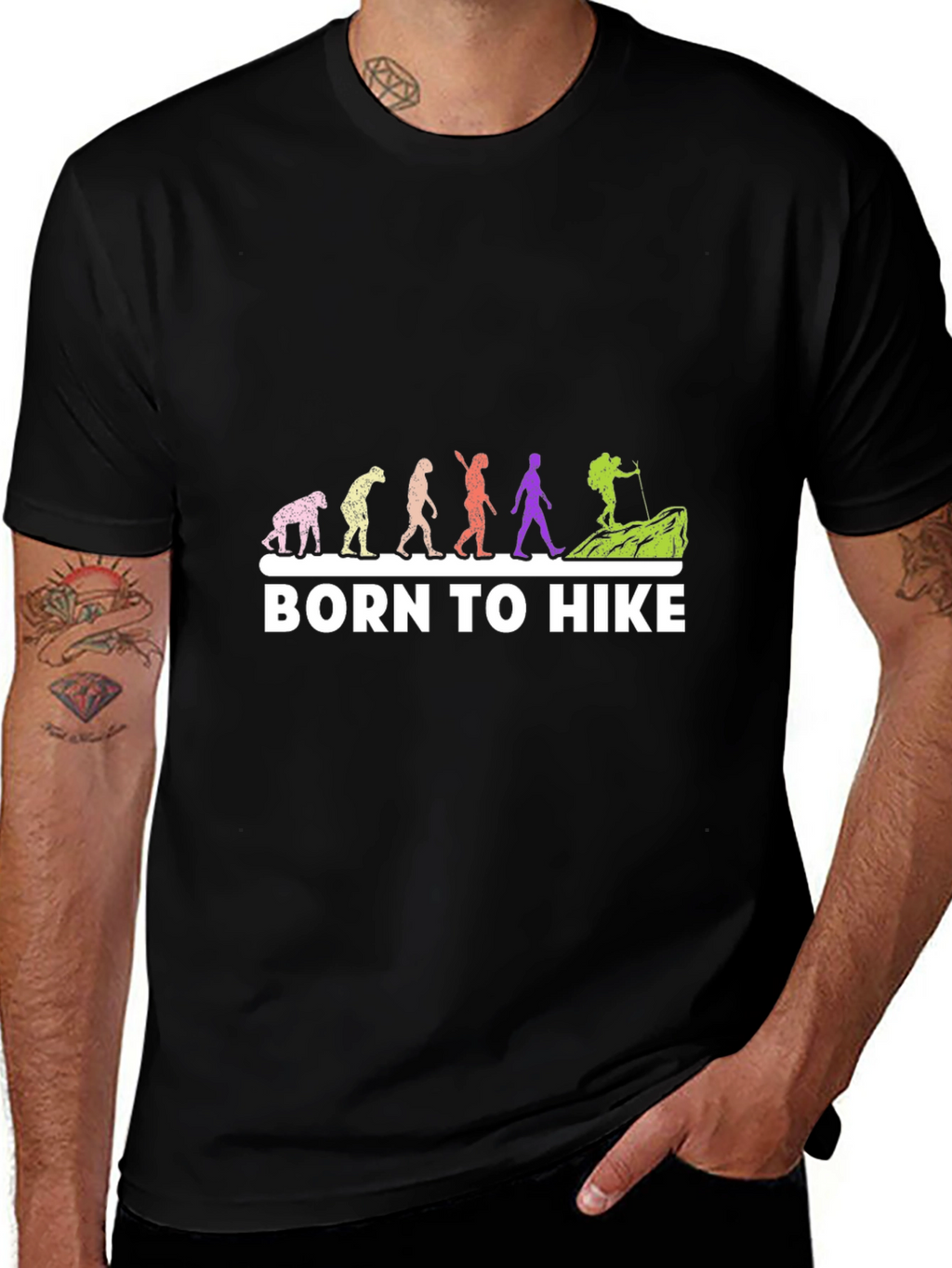 Born To Hike Evolution Black T-Shirt