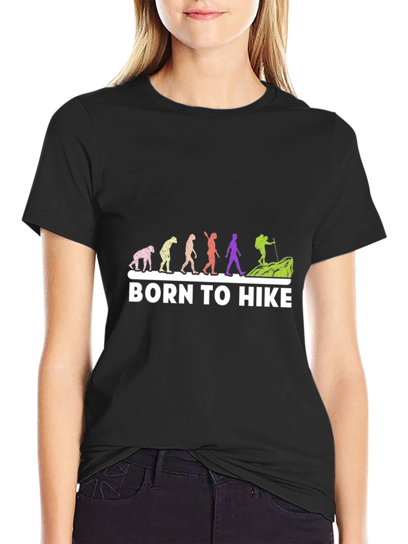 Born To Hike Evolution Black T-Shirt