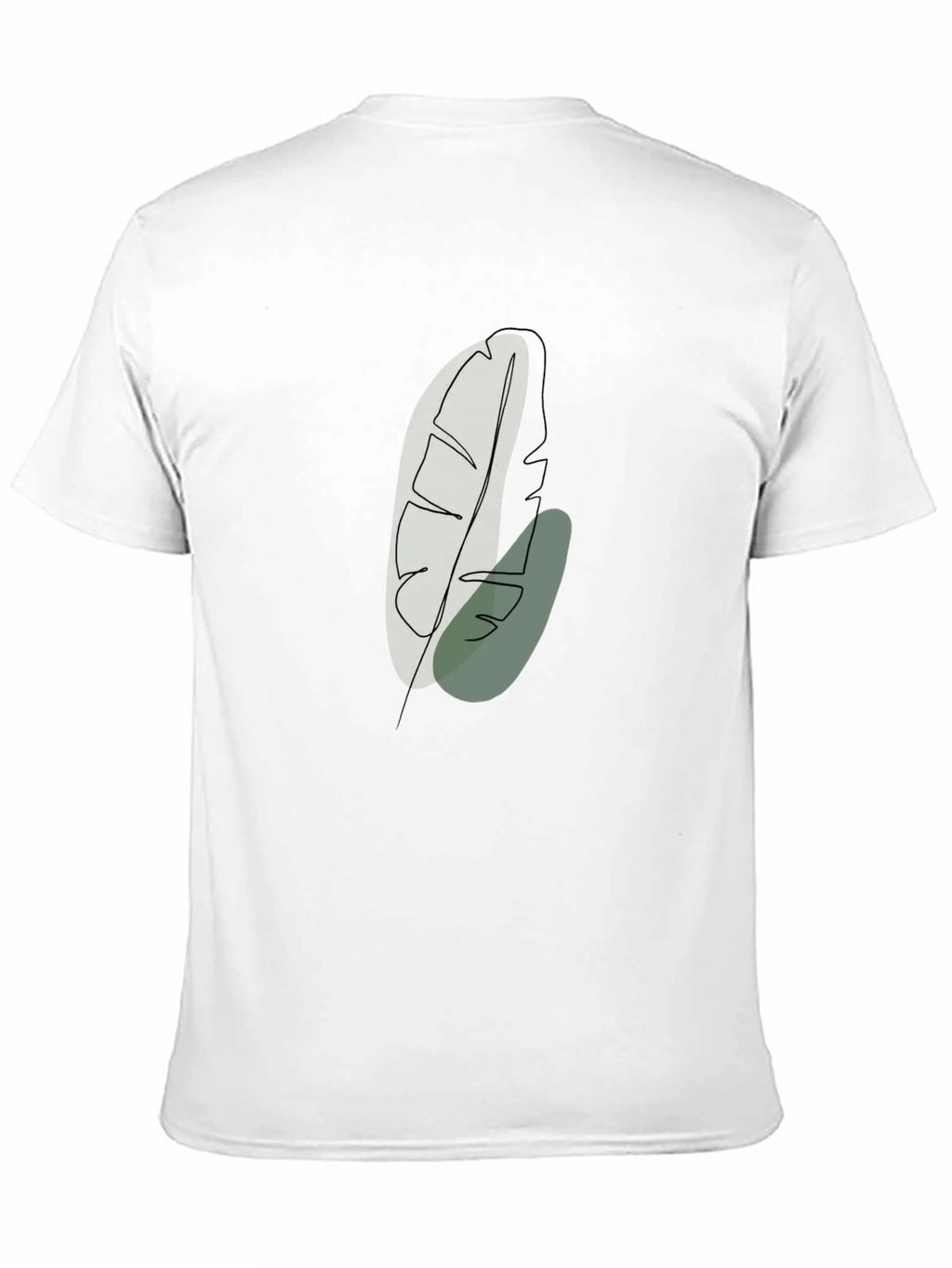 Minimalist Leaf Design Black T-Shirt