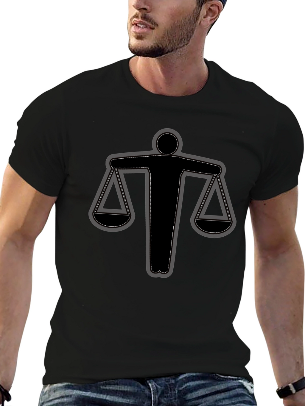 Scales of Justice Graphic Tee - Black