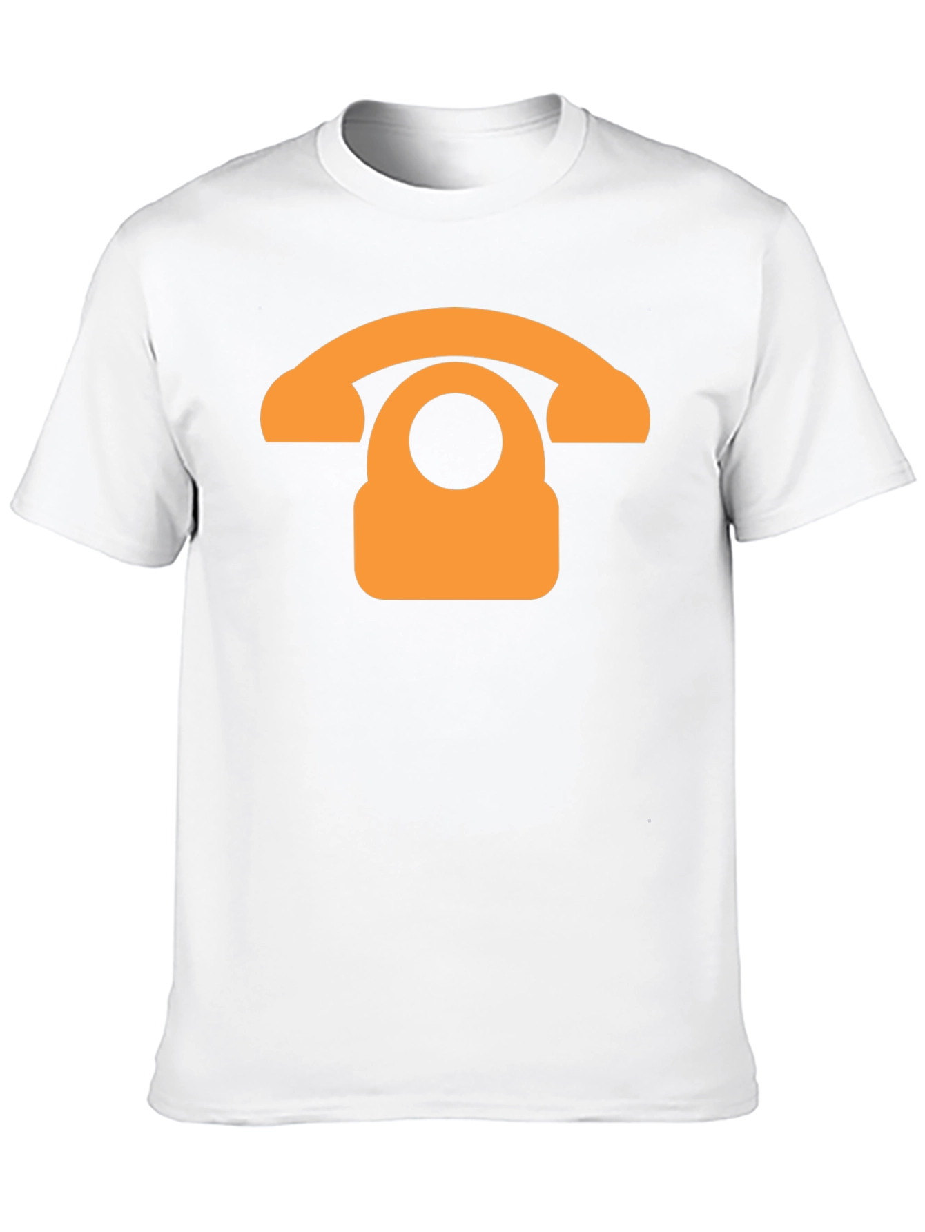 Retro Phone Graphic T-Shirt - Black Cotton Blend