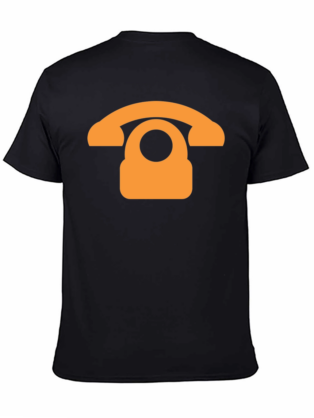 Retro Phone Graphic T-Shirt - Black Cotton Blend