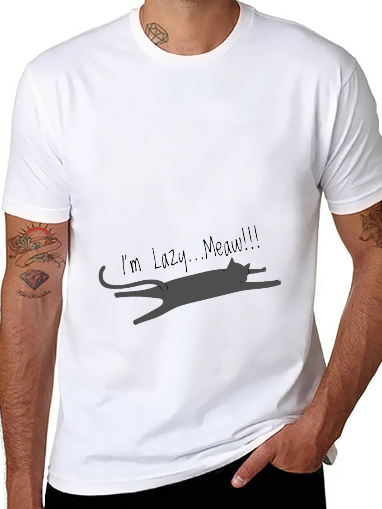 Lazy Cat Graphic Tee - Soft Cotton Blend Unisex Fit