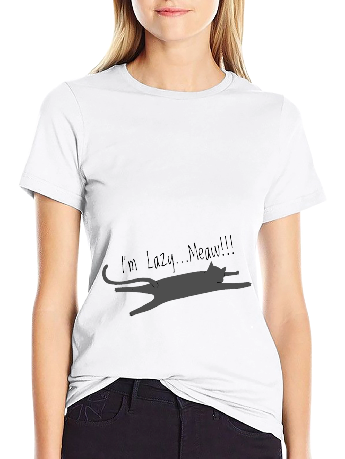 Lazy Cat Graphic Tee - Soft Cotton Blend Unisex Fit