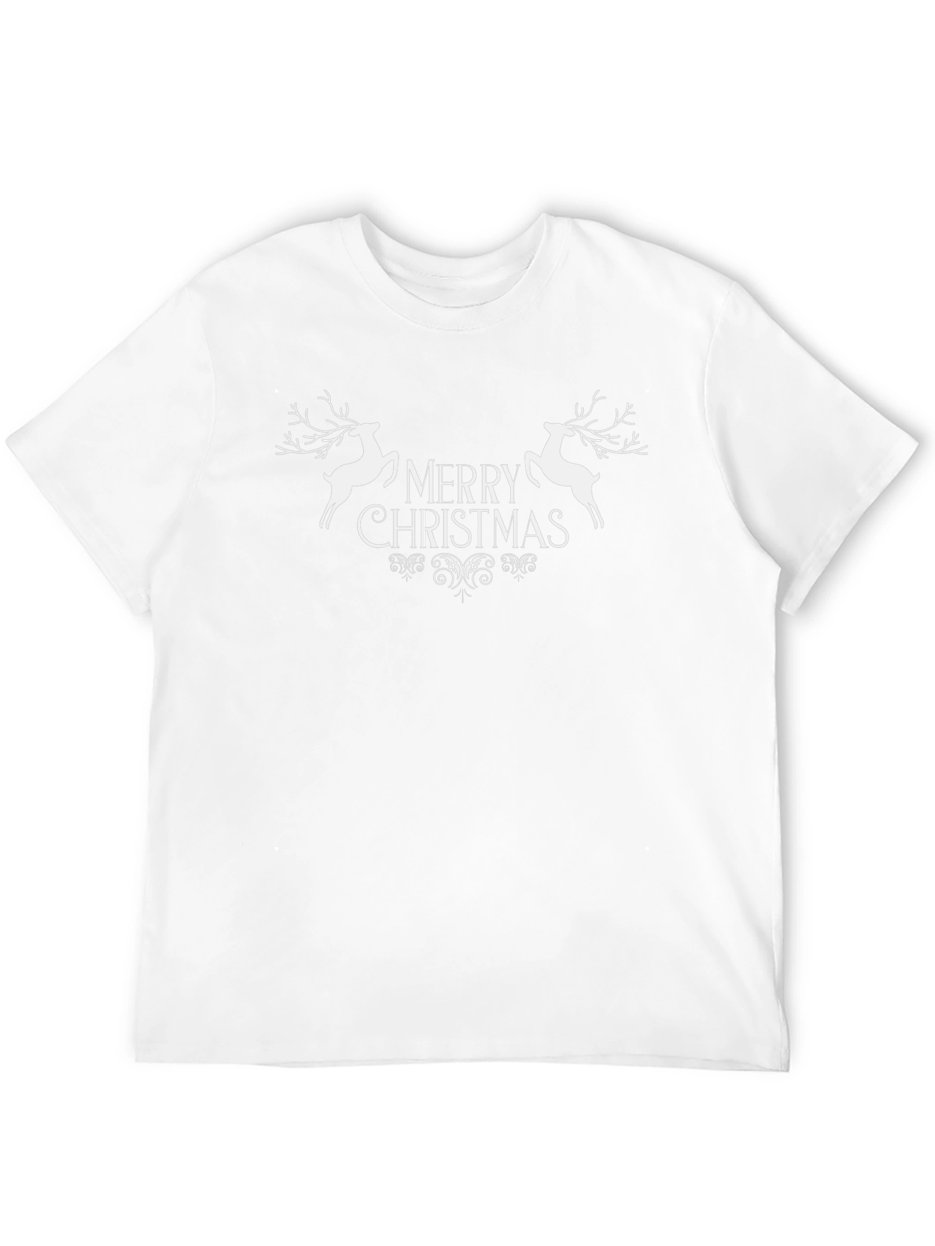 Merry Christmas Reindeer Graphic Tee - Black