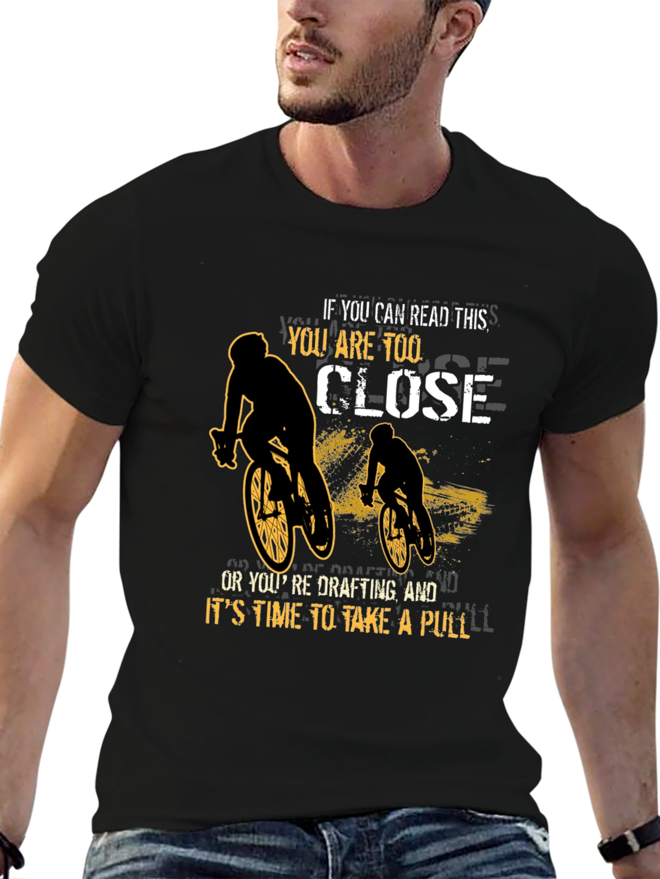 Funny Cycling T-Shirt: Too Close or Drafting