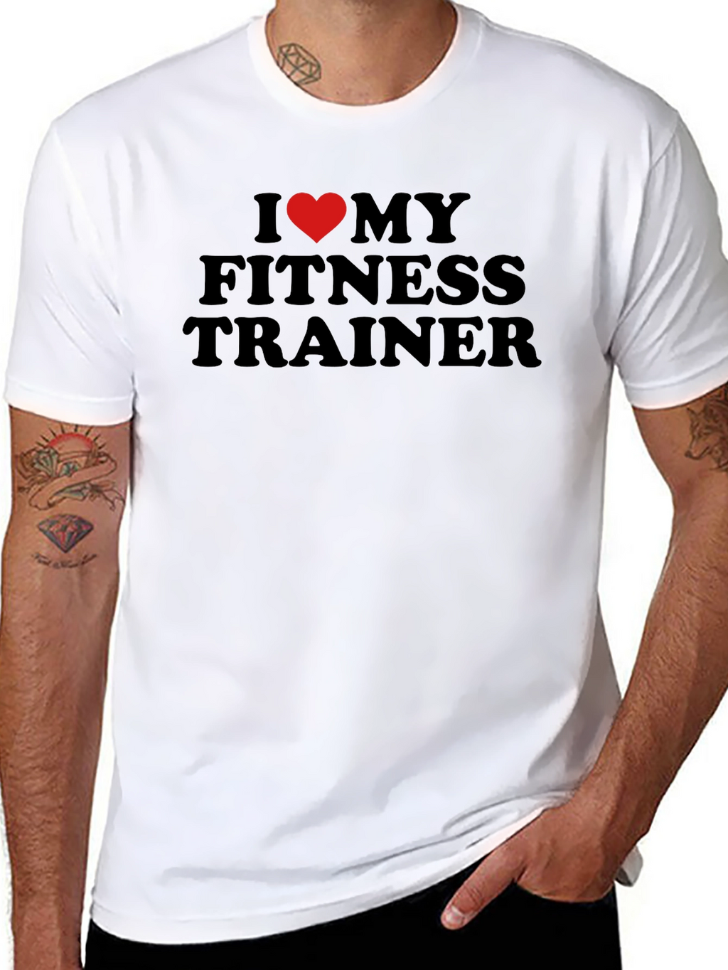 I Heart My Fitness Trainer T-Shirt - Black