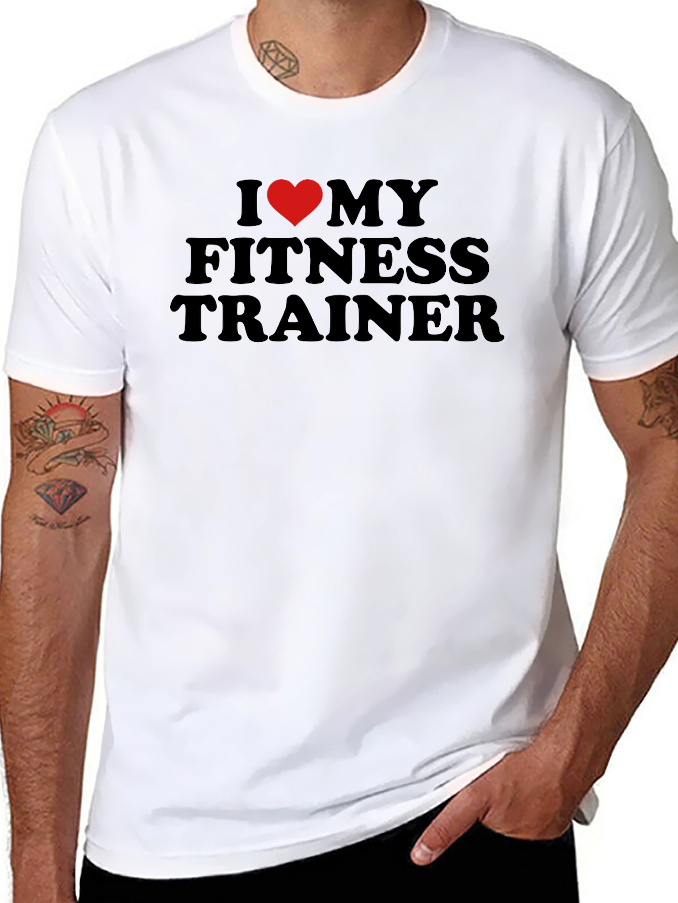 I Heart My Fitness Trainer T-Shirt - Black