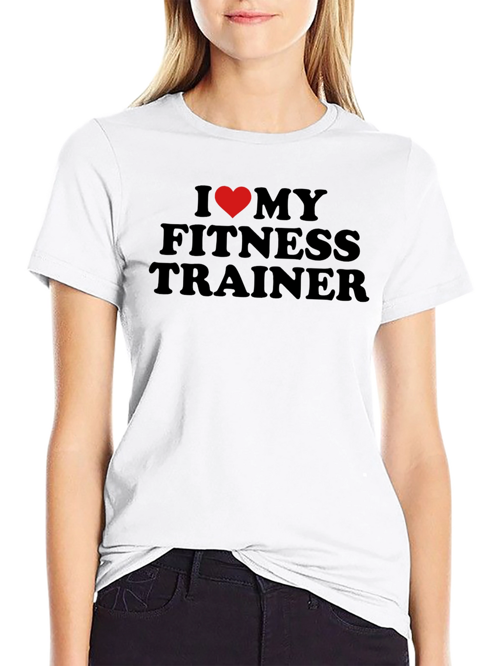 I Heart My Fitness Trainer T-Shirt - Black