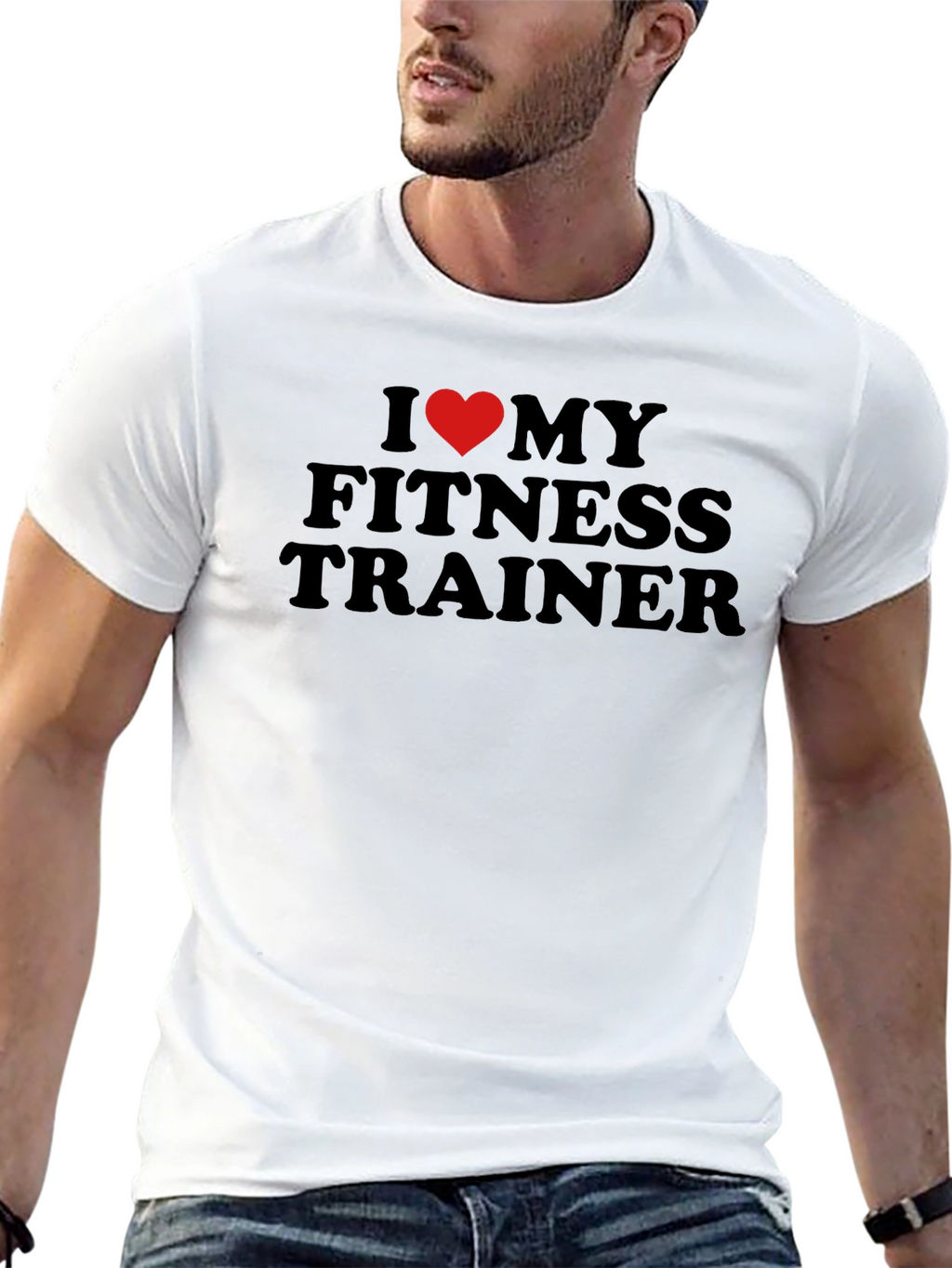 I Heart My Fitness Trainer T-Shirt - Black