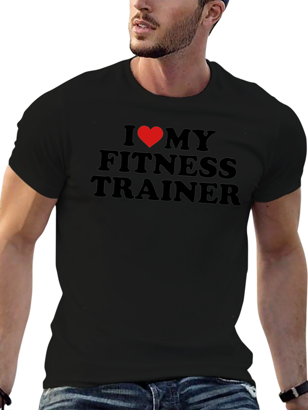I Heart My Fitness Trainer T-Shirt - Black