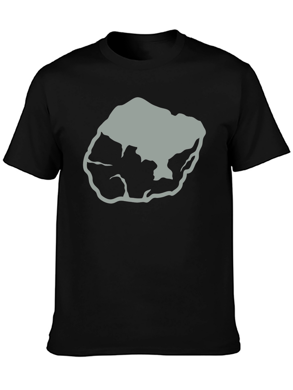 Abstract Rock Graphic Tee - Black Cotton T-Shirt